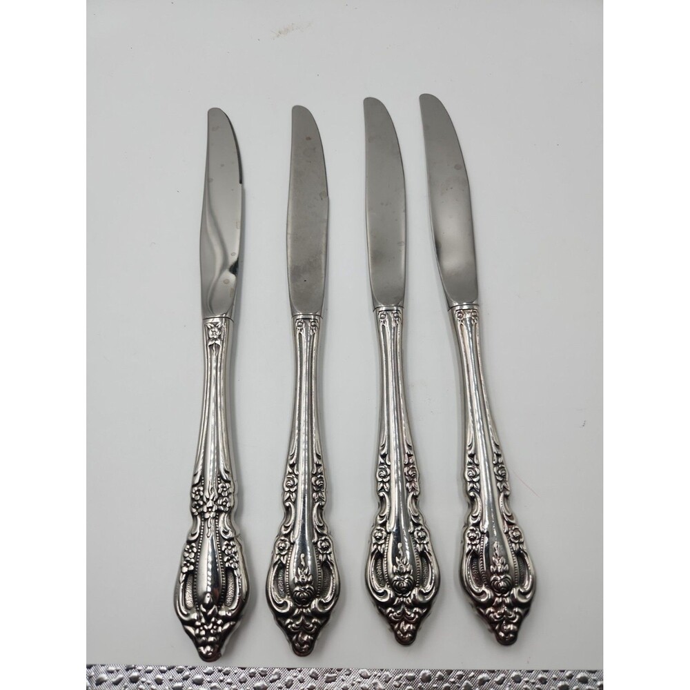 Oneida Silver Artistry Silverplate 4 Dinner Knives Silverware Flatware